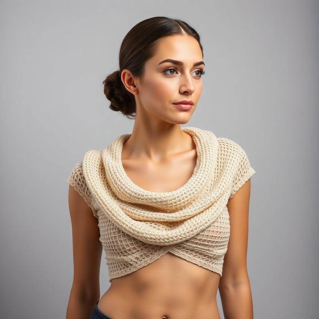 Bandeau large en maille torsadée