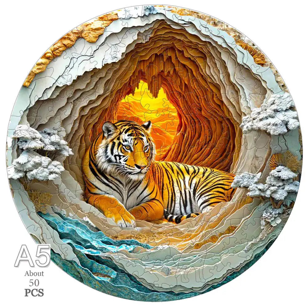Puzzle en Bois Tigre et Chat