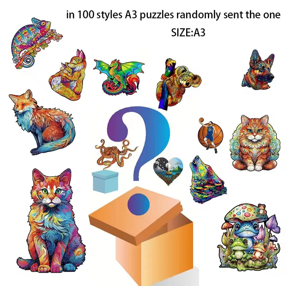Puzzle en Bois Tigre et Chat