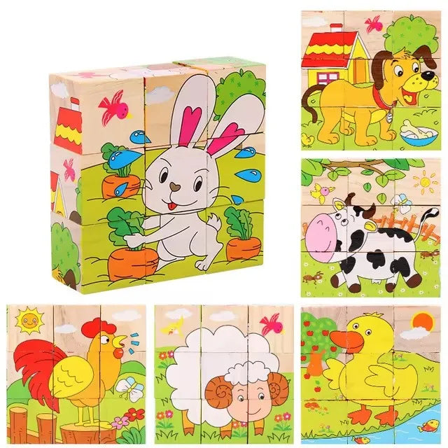 Cubes Puzzle 3D en Bois