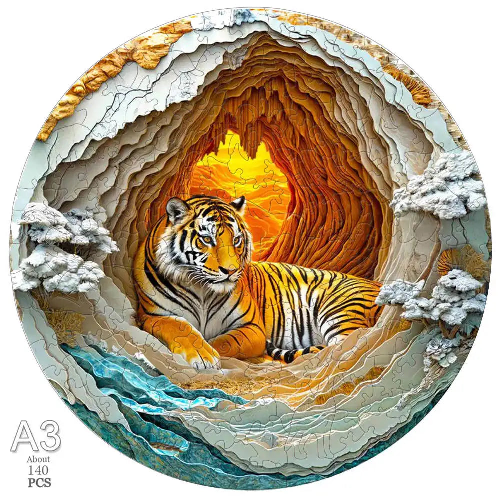 Puzzle en Bois Tigre et Chat