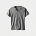T-shirt col V en coton flammé